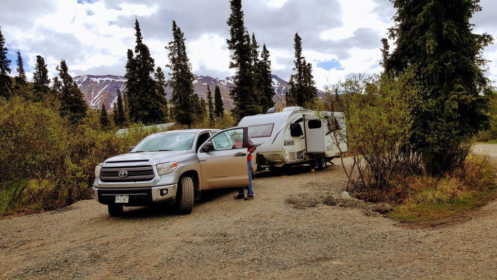 Setting up camp in the Tombstone campground